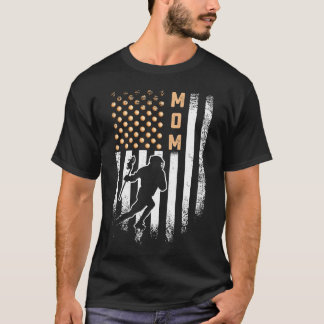 Vintage USA Amerikanska Flagga Proud Lacrosse Mamm T Shirt