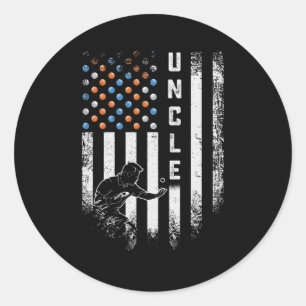 Vintage USA Amerikanska Flagga Proud Ping Pong far Runt Klistermärke