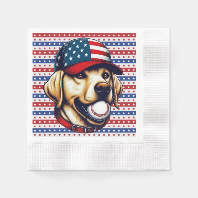 Vintage, USA baseball Labrador Pappersservett (Framsidan)