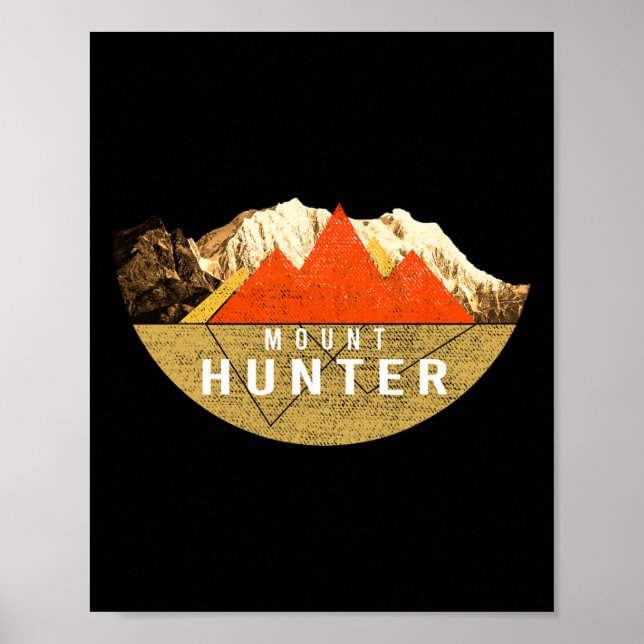 Vintage Usa Bergswandring - Mount Hunter  Poster (Framsidan)