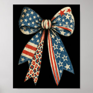 Vintage USA Bow på Rött vitt blått för Patriotic 4 Poster