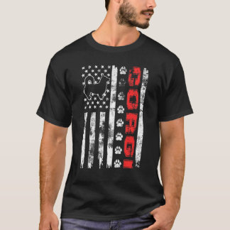 Vintage Usa Corgi Amerikansk Flagga Patriotisk T Shirt