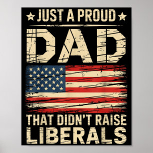 Vintage Usa Flag En Stolt Pappa Som Inte Uppfostra Poster