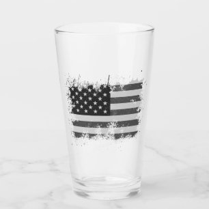 Vintage USA Flag Förfallen 4:e Juli Patriotisk Glaskopp