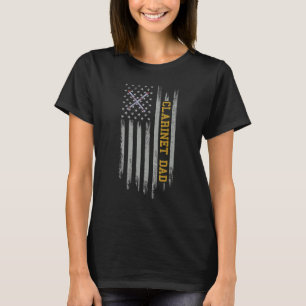 Vintage Usa Flag Klarinett Pappa Klarinettist Silh T Shirt