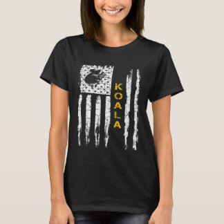 Vintage Usa Flag Koala Djurälskare Djurparksförest T Shirt