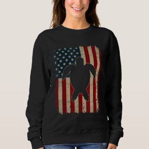 Vintage USA Flag Sköldpadda Djur Älskare Djurparks T Shirt