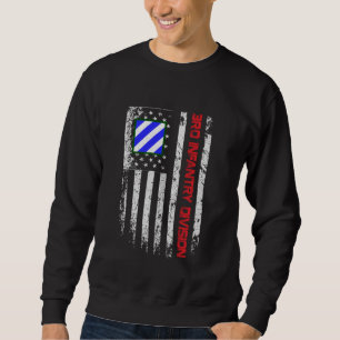 Vintage USA flagga 3:e infanteridivisionen Veteran Lång Ärmad Tröja