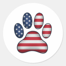 Vintage USA flagga 4:e juli Paw Skriv ut patriotis Runt Klistermärke
