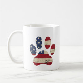 Vintage USA flagga 4 juli Tass Hund älskare Kaffemugg