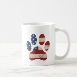 Vintage USA flagga 4 juli Tass Hund älskare Kaffemugg