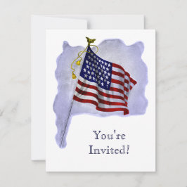 Vintage USA-Flagga Anpassningsbar Party-inbjudning Inbjudningar