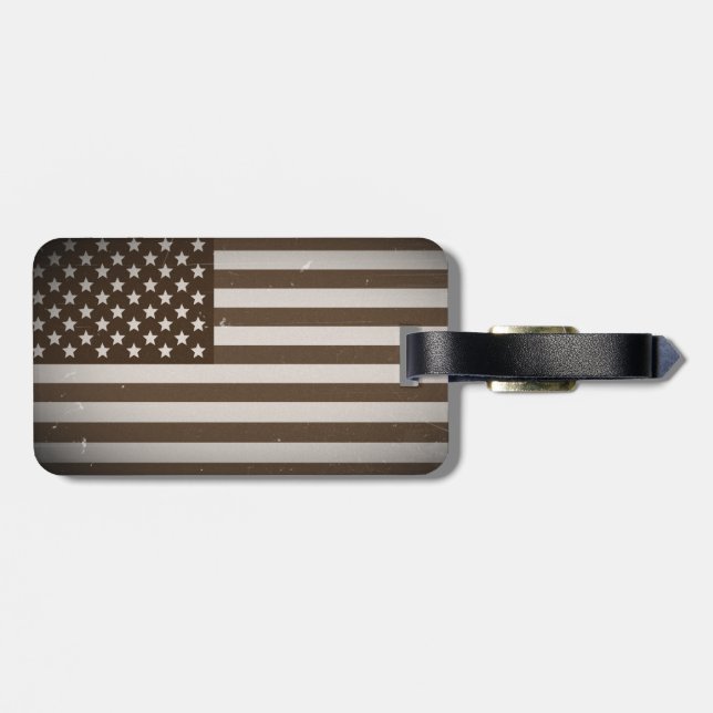 Vintage USA-flagga Bagagebricka (Baksida Vågrät)