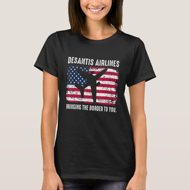 Vintage USA-flagga - DeSantis Airlines T Shirt (Framsida)