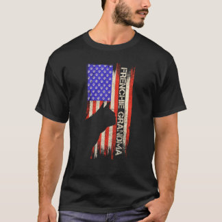 Vintage USA flagga Fransk Bulldog Grandma Frenchie T Shirt
