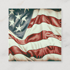 Vintage USA flagga Graphic Fyrkantigt Visitkort