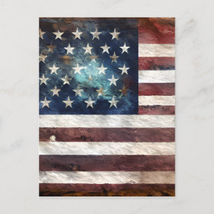 Vintage USA flagga Graphic Vykort