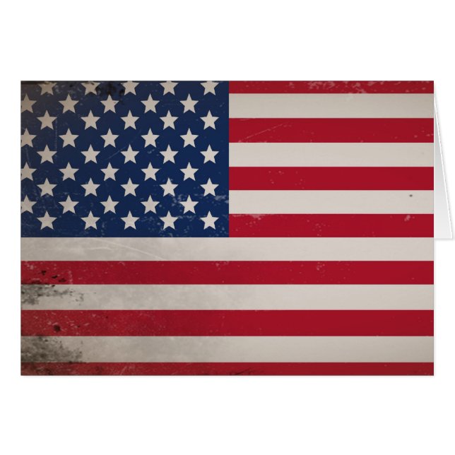 Vintage USA flagga Hälsningskort (Framsidan Horizontal)