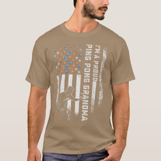 Vintage USA flagga I är en stolt Ping Pong Grandma T Shirt