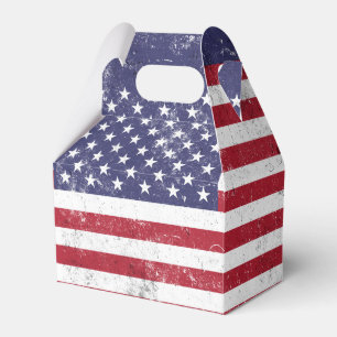 Vintage USA flagga Patriotisk amerikansk Rött vitt Presentaskar