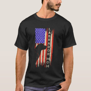 Vintage USA flagga Proud Labrador Retriever Mamma  T Shirt
