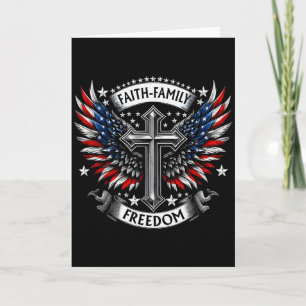 Vintage Usa Flagga Tro Familj Frihet Patriotisk Ch Kort