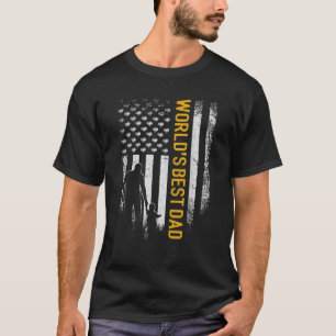 Vintage USA flagga World's Best Pappa någonsin fun T Shirt