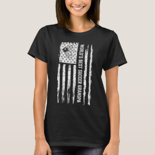Vintage USA flagga World's Best Soccer Grandpa Sil T Shirt