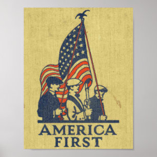 Vintage USA för Amerika första patriotamerikansk Poster