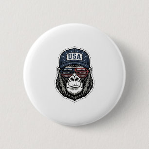 Vintage USA Gorilla solglasögon Patriotisk skjorta Knapp