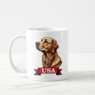 Vintage USA Gravyrskjorta för Golden Retriever Kaffemugg