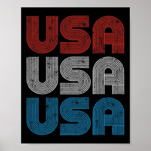 Vintage USA Independence day 4 juli Patriotic Poster