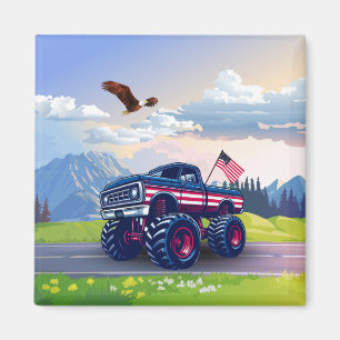 Vintage, USA-monstret lastbil Magnet