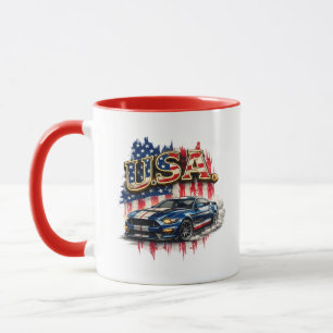 Vintage USA Muscle Car Grafisk Kombomugg Patriot Mugg