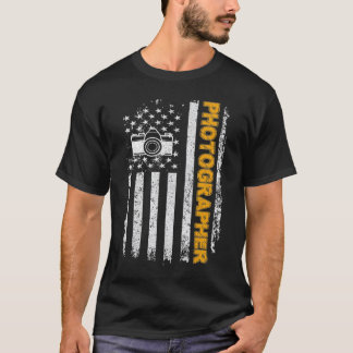 Vintage USA Photographer American Flag Photography T Shirt