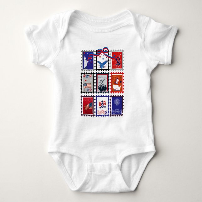 Vintage USA Postage Stamp T Shirt (Framsida)