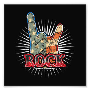 Vintage USA Rock - Bandkonsert Affisch 70 80-Tal Fototryck