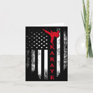 Vintage USA Röd Vit Karate Amerikansk Flagga Kort