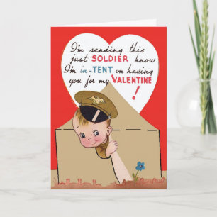 Vintage USA:s armésoldat Valentine Card Helgkort