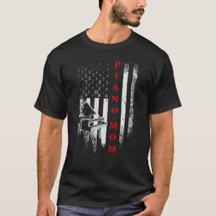 Vintage USA:s Flagga Piano Mamma Pianist Notes T Shirt