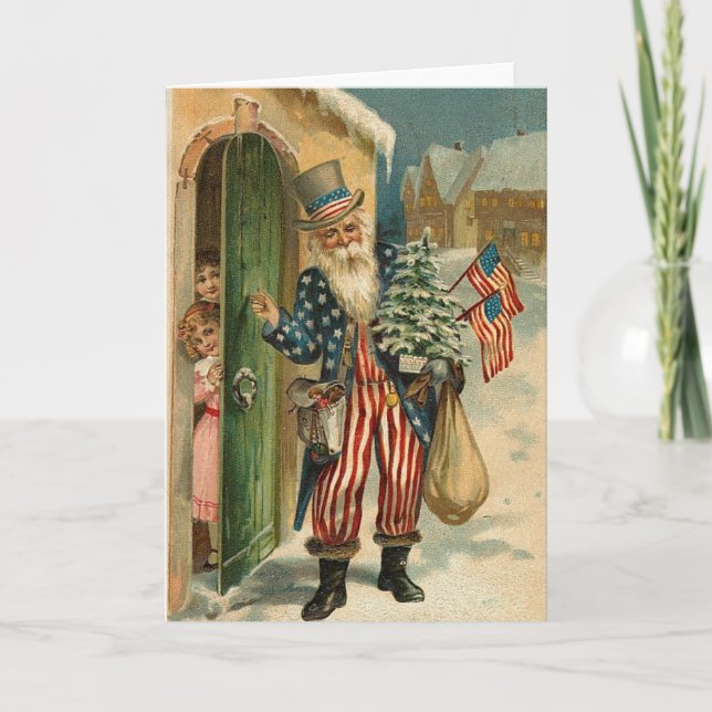 Vintage USA Santa Helgkort (Framsida)