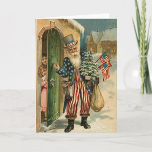 Vintage USA Santa Helgkort