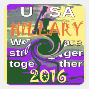 Vintage USA Stronger Together Abstrakt Art Print Fyrkantigt Klistermärke
