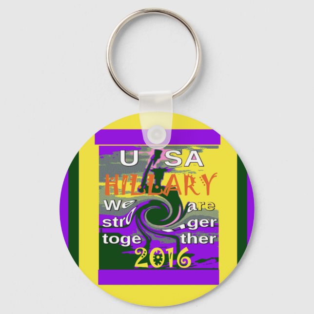 Vintage USA Stronger Together Abstrakt Art Print Nyckelring (Framsida)
