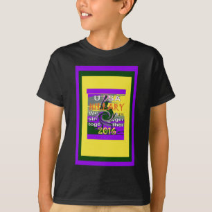 Vintage USA Stronger Together Abstrakt Art Print Tee Shirt