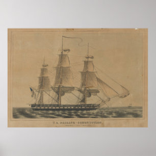 Vintage USS-Frakt illustration (1846) Poster