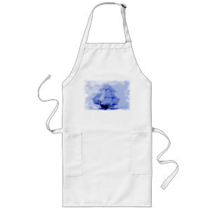 Vintage USS Monongahela Sailing Frakt Apron Långt Förkläde