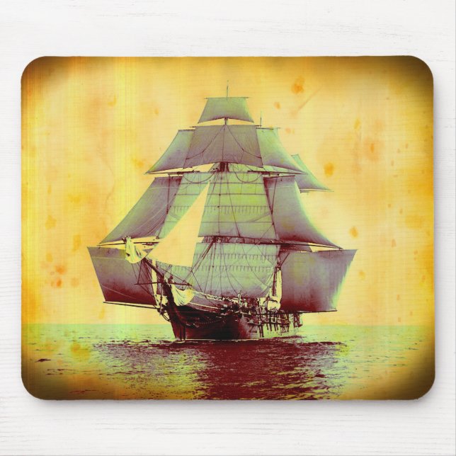 Vintage USS Monongahela Sailing Frakt Mouse Pad Musmatta (Framsidan)