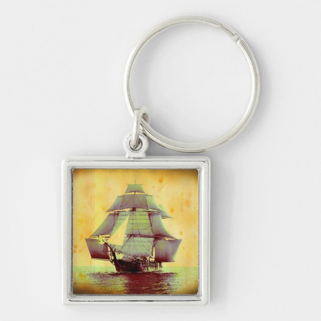 Vintage USS Monongahela Sailing Frakt Nyckelring (Framsidan)