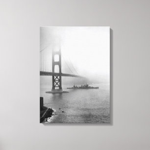 Vintage USS San Francisco Golden Grind Bridge Canvastryck